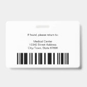 医療従事者 ロゴ写真 バーコードID バッジ (裏面)