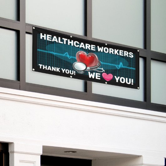 医療従事者 横断幕 (ビルの外側)