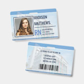 医療従事者IDカード - カスタマイズ可能な病院写真 バッジ (正面＆裏面)