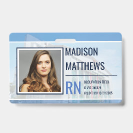 医療従事者ID – カスタマイズ可能な病院写真 バッジ