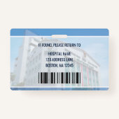 医療従事者ID – カスタマイズ可能な病院写真 バッジ (裏面)