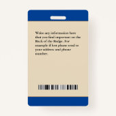 医療従業カスタム員フォトロゴバーコードカード バッジ (裏面)