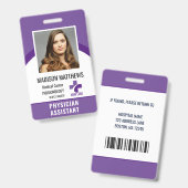 医療従業パーソナライズされた員のロゴと写真ID バッジ (Front & Back)