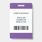 医療従業パーソナライズされた員のロゴと写真ID バッジ (Back)