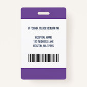 医療従業パーソナライズされた員のロゴと写真ID バッジ (裏面)