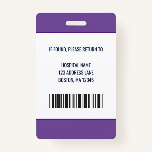 医療従業パーソナライズされた員のロゴと写真ID バッジ (裏面)