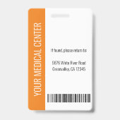 医療従業パーソナライズされた員のロゴと写真ID バッジ (Back)