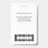 医療従業パーソナライズされた員のロゴ写真 バッジ (Back)