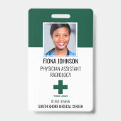 医療従業パーソナライズされた員のロゴ写真 バッジ (Front)