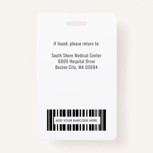 医療従業パーソナライズされた員のロゴ写真 バッジ (裏面)