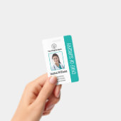 医療従業パーソナライズされた員の写真IDティール（緑がかった色） バッジ (手持ち)