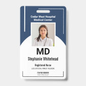 医療従業パーソナライズされた員の写真IDネイビーバッジ バッジ (正面)