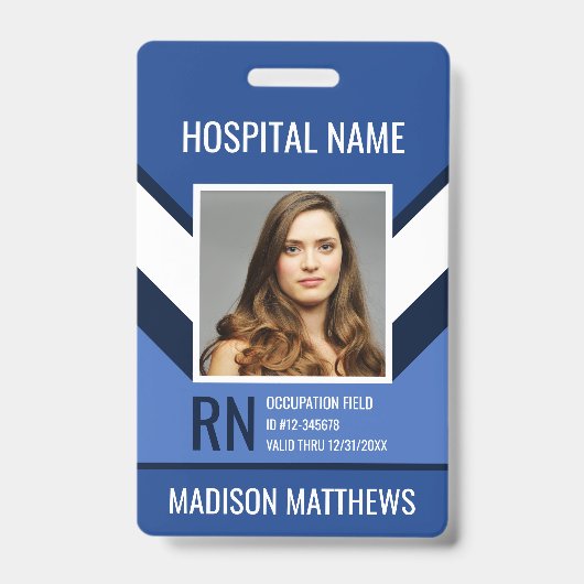 医療従業パーソナライズされた員の写真IDバッジ バッジ (正面)