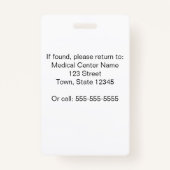 医療従業パーソナライズされた員の写真IDバッジ バッジ (裏面)