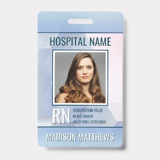 医療従業パーソナライズされた員の写真IDバッジ バッジ (正面)