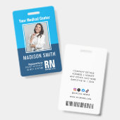 医療従業パーソナライズされた員の写真IDバッジ バッジ (表裏)