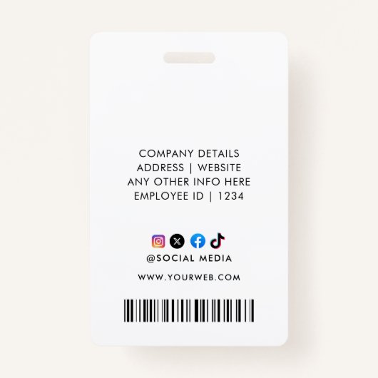 医療従業パーソナライズされた員の写真IDバッジ バッジ (裏面)