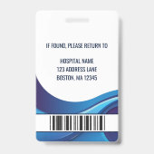 医療従業パーソナライズされた員の写真IDバッジ バッジ (裏面)