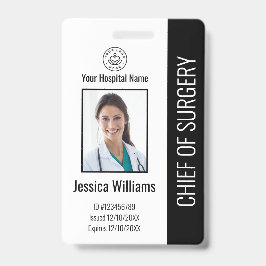 医療従業パーソナライズされた員の写真IDブラック バッジ