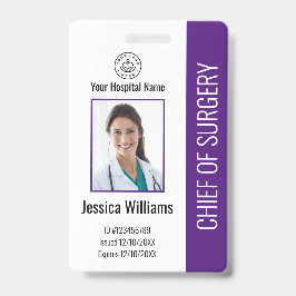 医療従業パーソナライズされた員の写真ID紫 バッジ