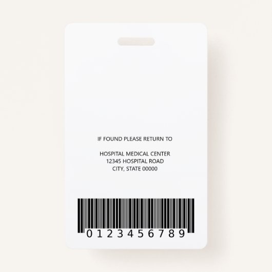 医療従業パーソナライズされた員の写真ID赤バッジ バッジ (裏面)