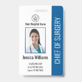 医療従業パーソナライズされた員の写真ID青 バッジ