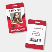 医療従業パーソナライズされた員の写真ID バッジ (正面＆裏面)