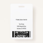 医療従業パーソナライズされた員の写真ID バッジ (裏面)