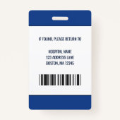 医療従業パーソナライズされた員の写真ID バッジ (裏面)