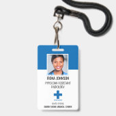 医療従業パーソナライズされた員ロゴの写真ID バッジ (ストラップ付き表面)