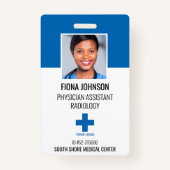 医療従業パーソナライズされた員ロゴの写真ID バッジ (正面)