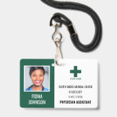 医療従業パーソナライズされた員ロゴの写真ID バッジ (正面（ネックストラップ付）)