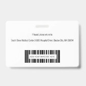 医療従業パーソナライズされた員ロゴの写真ID バッジ (裏面)