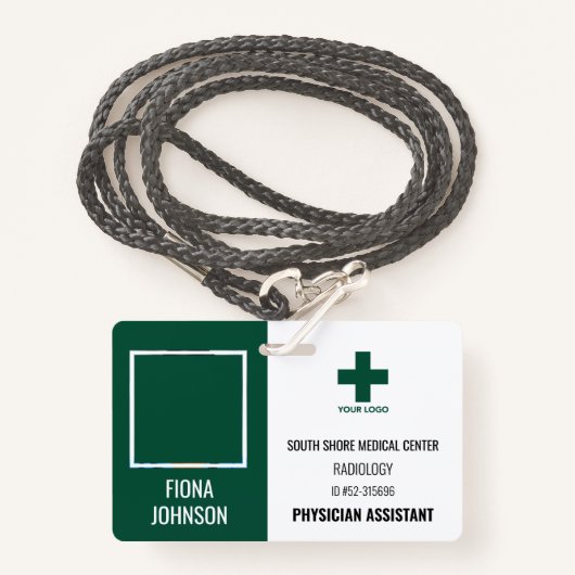 医療従業パーソナライズされた員ロゴの写真ID バッジ (正面ランヤード)