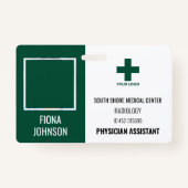 医療従業パーソナライズされた員ロゴの写真ID バッジ (正面)