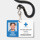 医療従業パーソナライズされた員ロゴの写真ID バッジ (ストラップ付き表面)