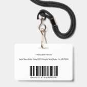 医療従業パーソナライズされた員ロゴの写真ID バッジ (ストラップ付き裏面)