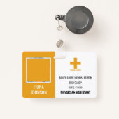 医療従業パーソナライズされた員ロゴの写真ID バッジ (正面リトラクタブル付き)