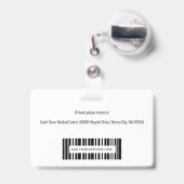 医療従業パーソナライズされた員ロゴの写真ID バッジ (裏面(伸縮クリップ))