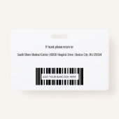 医療従業パーソナライズされた員ロゴの写真ID バッジ (裏面)