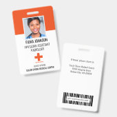 医療従業パーソナライズされた員ロゴの写真ID バッジ (表裏)