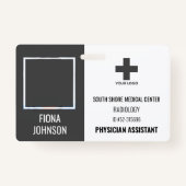 医療従業パーソナライズされた員ロゴの写真ID バッジ (正面)