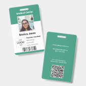医療従業員写真QRコードバッジ バッジ (正面＆裏面)