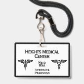 医療従業員ID両面フレーム バッジ (ストラップ付き表面)