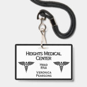 医療従業員ID両面フレーム バッジ (ストラップ付き裏面)