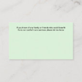 医療心地よい気に専門業用カード 名刺 (裏面)