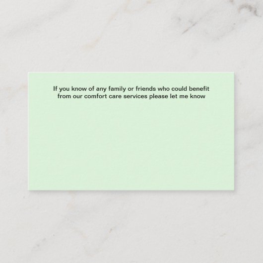 医療心地よい気に専門業用カード 名刺 (裏面)