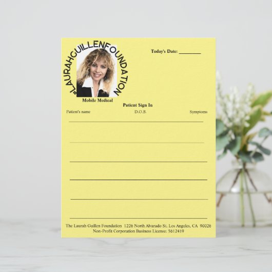 医療患者のサインイン型枠 (スタンド正面)