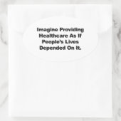 医療想像の人々の生活は~に依存している 楕円形シール (バッグ)