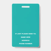 医療手術室看護師写真ID バッジ (裏面)